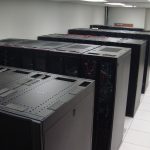 Tops of servier racks in data center